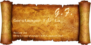 Gerstmayer Fáta névjegykártya